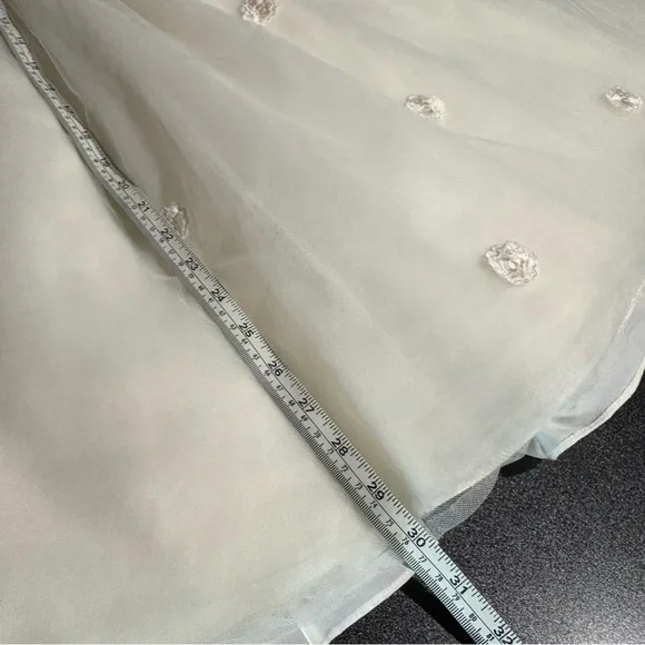 Flower girl communion rum pink Elegant Cream Kids Dress with Bow satin tulle 3 - Picture 7 of 9